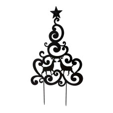 Різдвяна прикраса для саду та подвір'я Nice & Cozy Christmas Tree металева чорна
