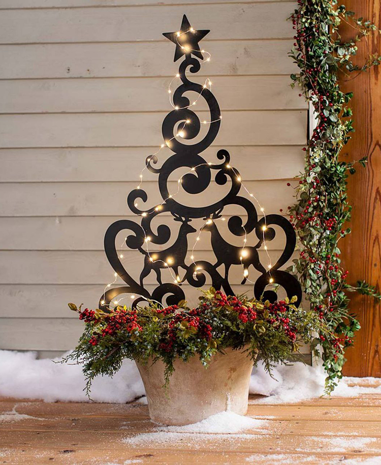 Різдвяна прикраса для саду та подвір'я NC Home Christmas Tree чорна