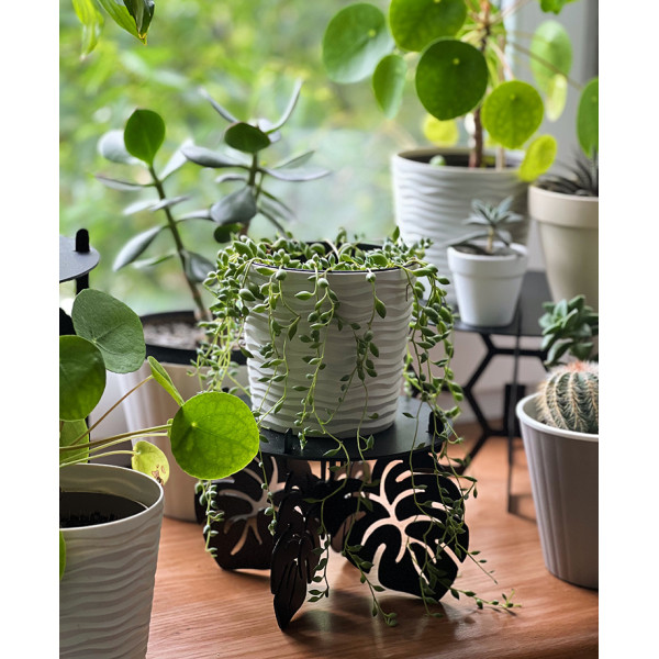 Підставка металева для квітів-вазонів NC Home Leaf чорна