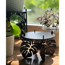 Підставка металева для квітів-вазонів NC Home Leaf чорна