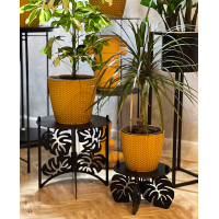 Підставка металева для квітів-вазонів NC Home Leaf чорна