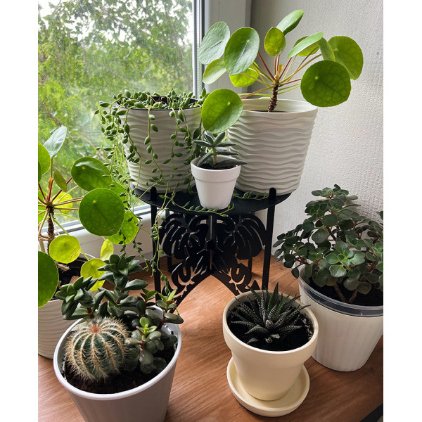 Підставка металева для квітів-вазонів NC Home Plant чорна