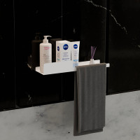 Полка в ванную комнату Nice & Cozy Combo с отверстием для полотенец белая