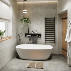 Полиця в ванну кімнату Nice & Cozy Towel shelf з тримачем для рушників чорна
