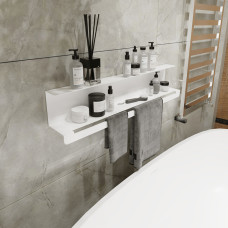 Полиця в ванну кімнату Nice & Cozy Towel shelf з тримачем для рушників біла