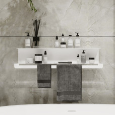 Полиця в ванну кімнату Nice & Cozy Towel shelf з тримачем для рушників біла