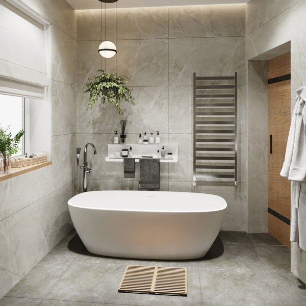 Полиця в ванну кімнату Nice & Cozy Towel shelf з тримачем для рушників біла