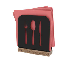 Серветниця металева Nice & Cozy Bistro M для серветок 12х12 см з дерев'яною основою чорна