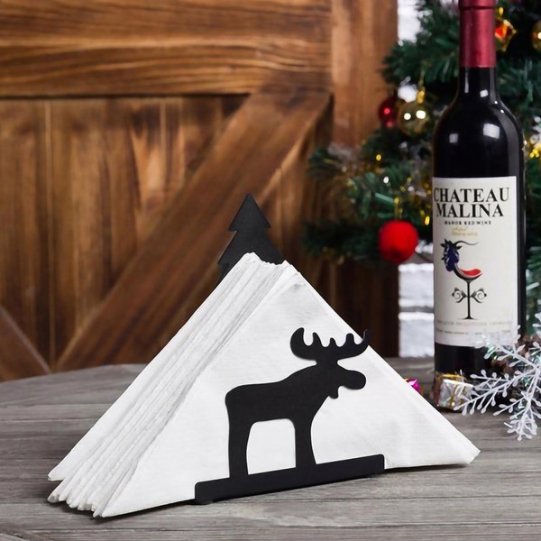 Серветниця металева Nice & Cozy Moose M для серветок 12х12 см чорна