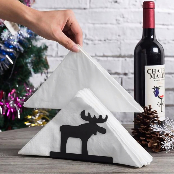Серветниця металева Nice & Cozy Moose M для серветок 12х12 см чорна