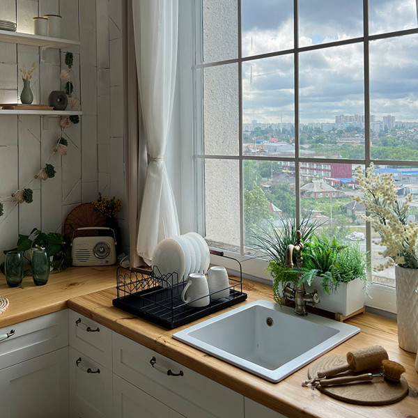 Сушарка для посуду Nice & Cozy Garret з піддоном металева чорна