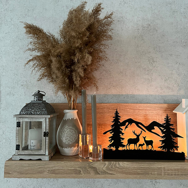 Свічник Nice & Cozy Deer family на 4 свічки чорний
