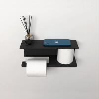  Тримач для туалетного паперу Nice & Cozy Stage з полицею чорний