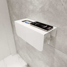 Тримач для туалетного паперу та серветок Nice & Cozy Cover з полицею білий
