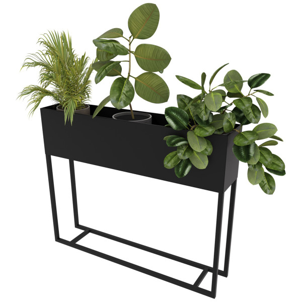 Вазон-кашпо для цветов Nice & Cozy Stand 100x20x80 см на подставке черный
