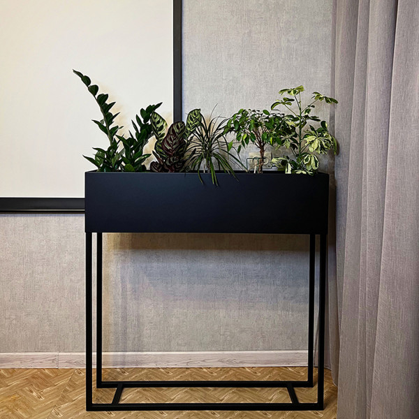 Вазон-кашпо для цветов Nice & Cozy Stand 100x20x80 см на подставке черный