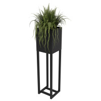 Вазон-кашпо для квітів Nice & Cozy Stand 20x20x80 см на підставці чорний