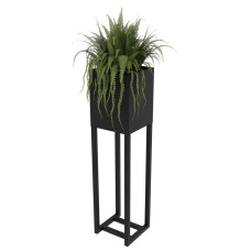 Вазон-кашпо для квітів Nice & Cozy Stand 20x20x80 см на підставці чорний