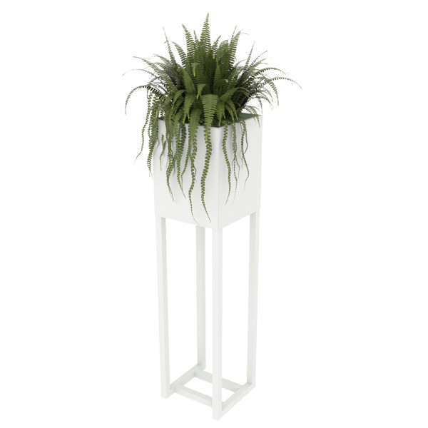 Вазон-кашпо для квітів Nice & Cozy Stand 20x20x80 см на підставці білий