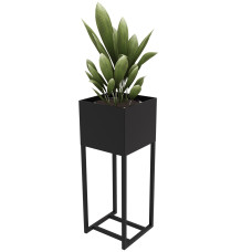 Вазон-кашпо для квітів Nice & Cozy Stand 30x30x80 см на підставці чорний