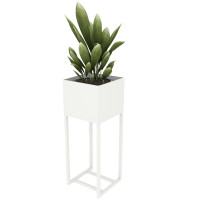 Вазон-кашпо для цветов Nice & Cozy Stand 30x30x80 см на подставке белый