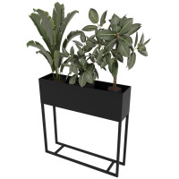 Вазон-кашпо для квітів Nice & Cozy Stand 80x20x80 см на підставці чорний