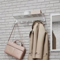 Вішак для одягу та рушників Nice & Cozy Stand з полицею та гачками білий