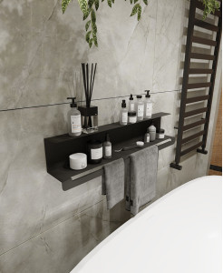 Вішак-полиця під рушники NC Home Towel shelf чорний
